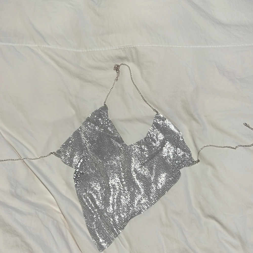 Shein Silver Chainmail Top